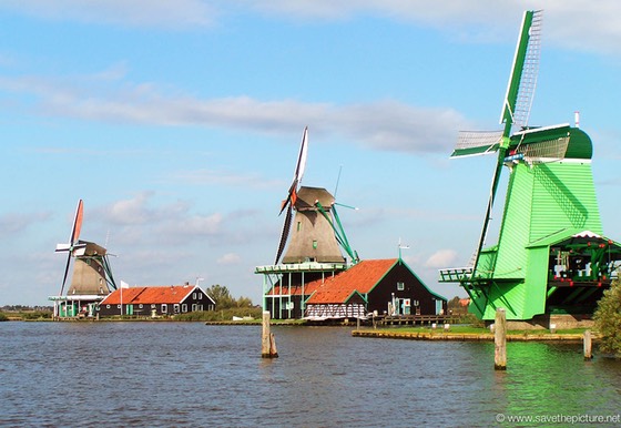Ancient windmills, Zaanse Schans, The Netherlands