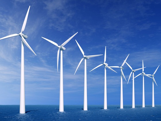 Windmills at sea, green energy